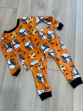 Peanuts Size 2T Halloween Snoopy and Woodstock Pajamas Set Long Sleeve Pants